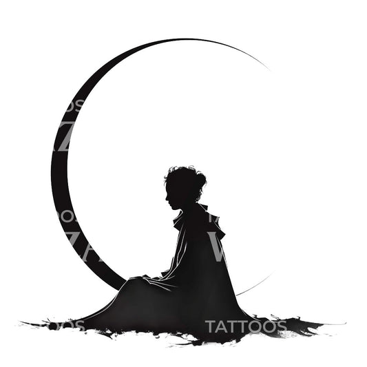 A Chani Silhouette from Dune Tattoo Design