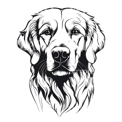 Golden Retriever Dog Head Tattoo Design