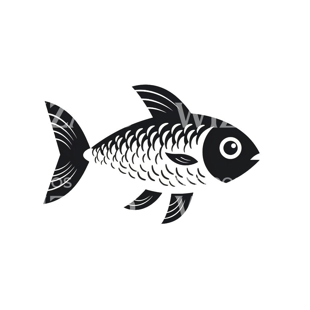 Minimalistisches Fisch Tattoo Design