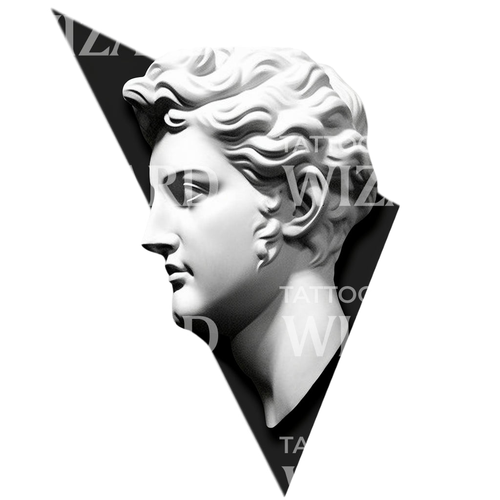 Conception de tatouage de style contemporain de statue grecque