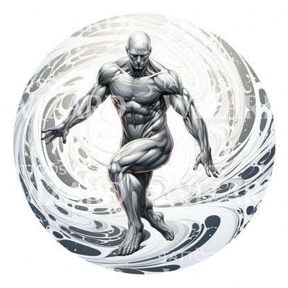 Marvel Inspired Silver Surfer Tattoo Design