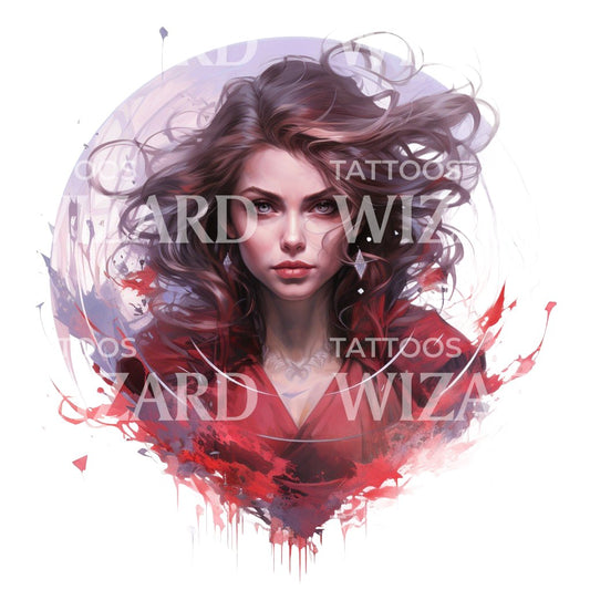 Marvel Inspired Scarlet Witch Tattoo Design