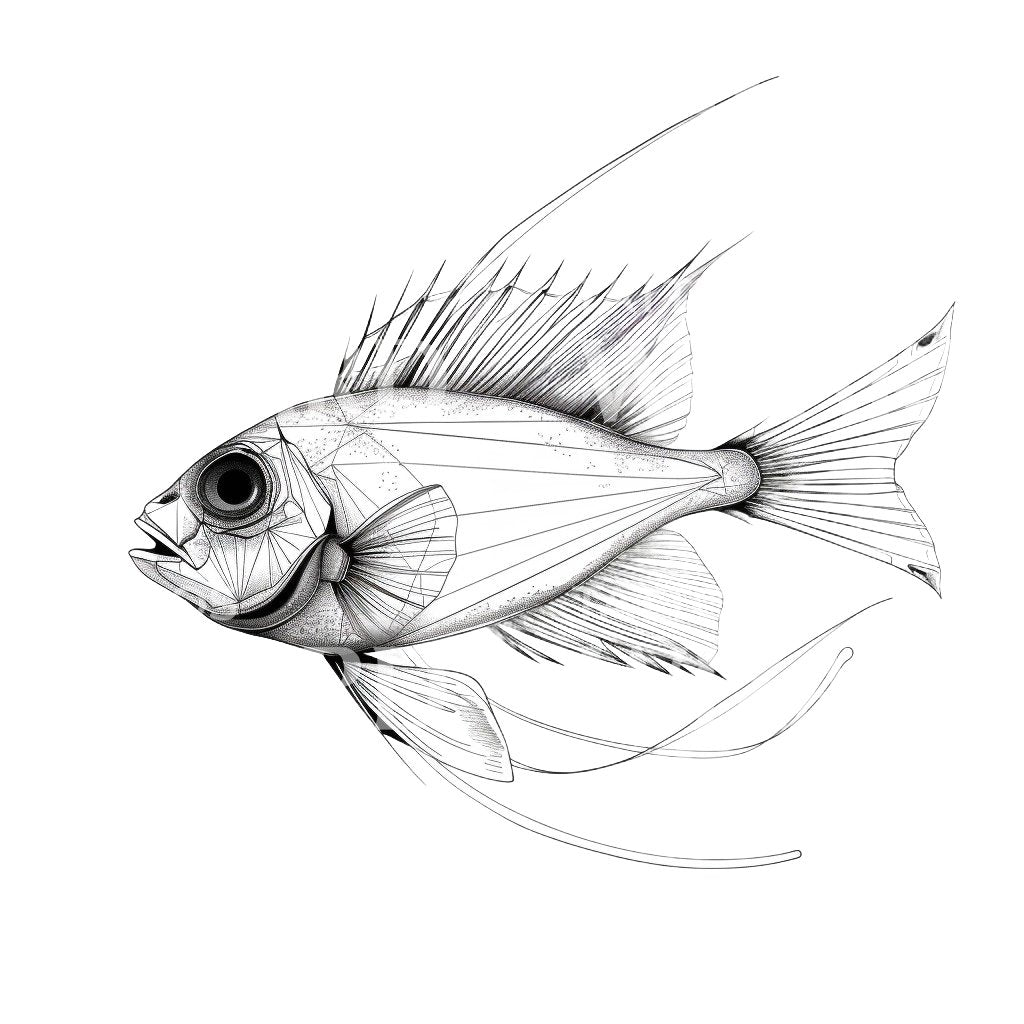 Conception de tatouage de poisson des profondeurs