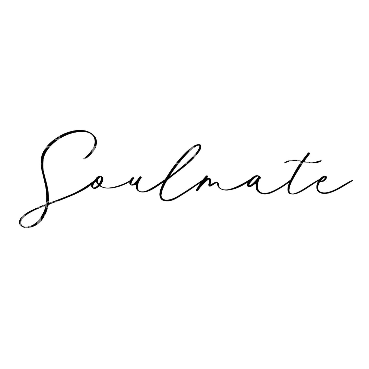 Soulmate Lettering Fineline Tattoo Design
