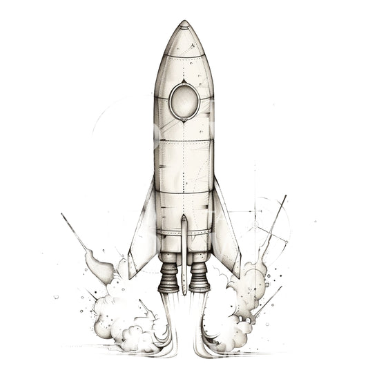 Rocket Launch Tattoo Design