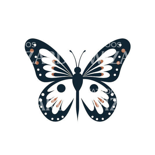 Minimalistisches Vintage-Schmetterlings-Tattoo-Design