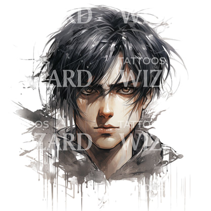 Anime Sketch Portrait Tattoo Design