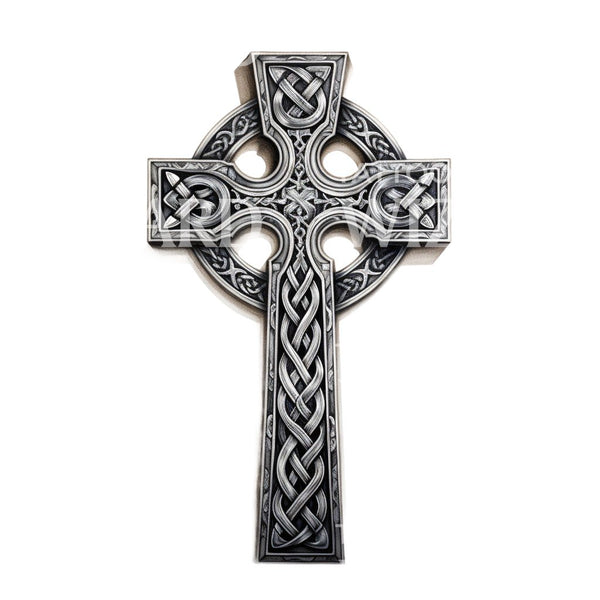 Black and Grey Celtic Cross Tattoo Design – Tattoos Wizard Designs