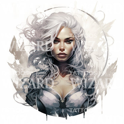 Marvel Inspired Storm Tattoo Design