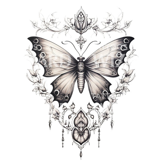 Ornamentales Schmetterlings-Tattoo-Design
