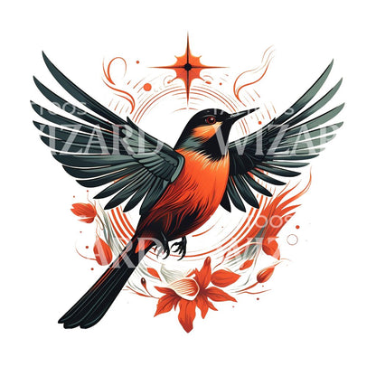Blue Bird Old School Tattoo Design