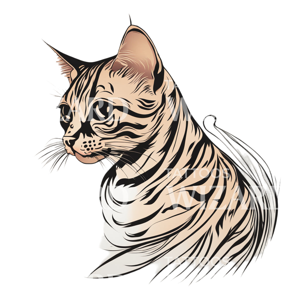 Conception de tatouage de chat du Bengale