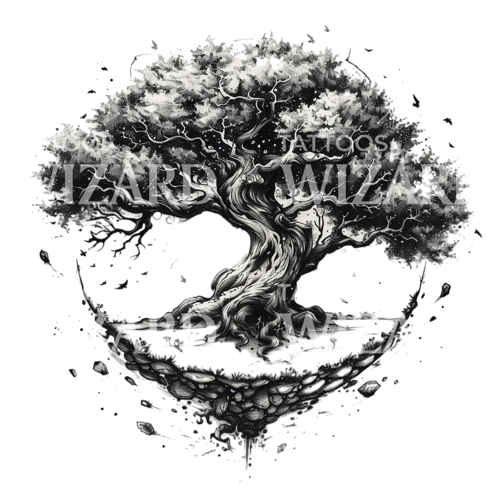 Legendäres Travelers Tree Tattoo-Design