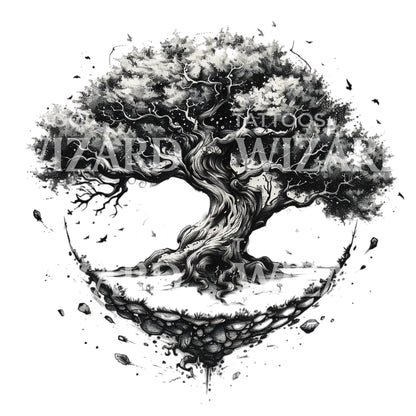 Legendary Travelers Tree Tattoo Design