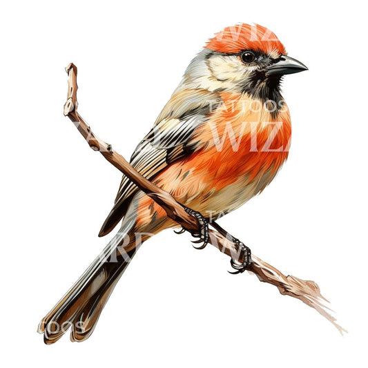 Watercolor Robin Bird Tattoo Design