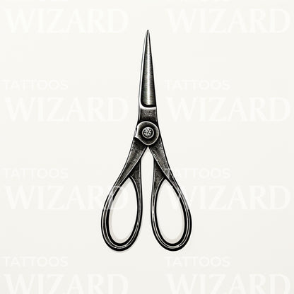 Engraving Scissors Tattoo Design