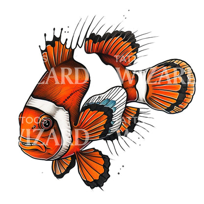New School Clownfish Tattoo Design