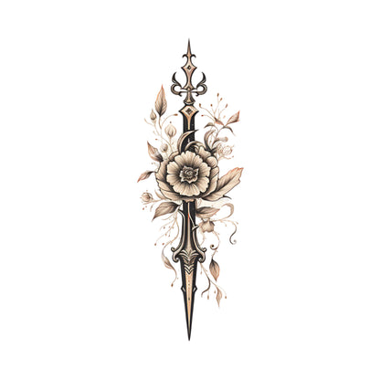Rose and Dagger Tattoo Design