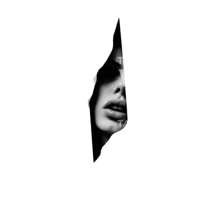 Micro Realism Woman in Ripped Paper Tattoo Design
