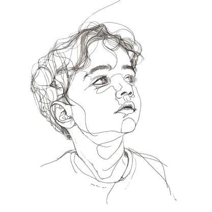 Boy Portrait Sketch Tattoo Design