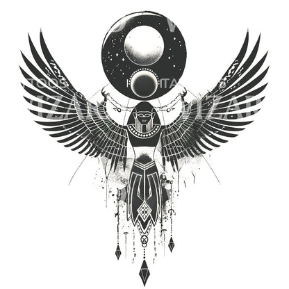 Egyptian Sky Goddess Nut Tattoo Design