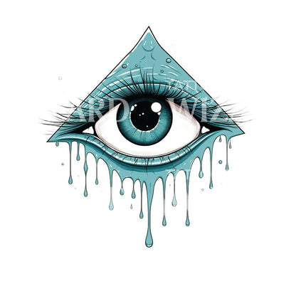 Dripping Eye Triangle Tattoo Design