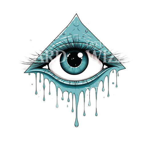 Dripping Eye Triangle Tattoo Design