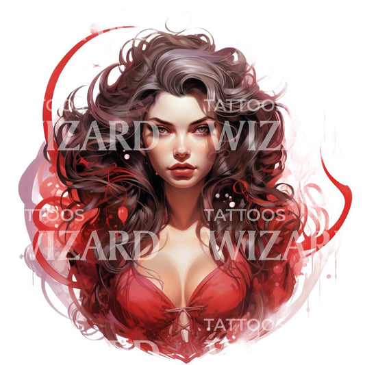 Scarlet Witch Marvel Inspired Tattoo Design