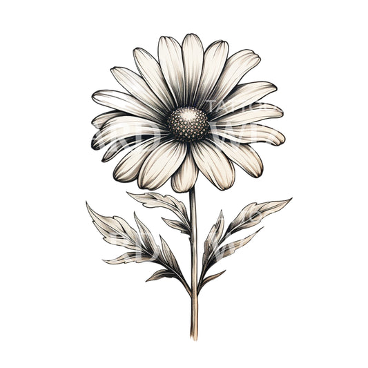 Gänseblümchen-Blumen-Tattoo-Design