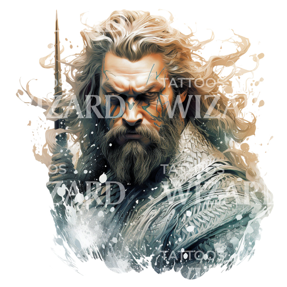 Aquaman Portrait Marvel Inspired Tattoo Design – Tattoos Wizard Designs