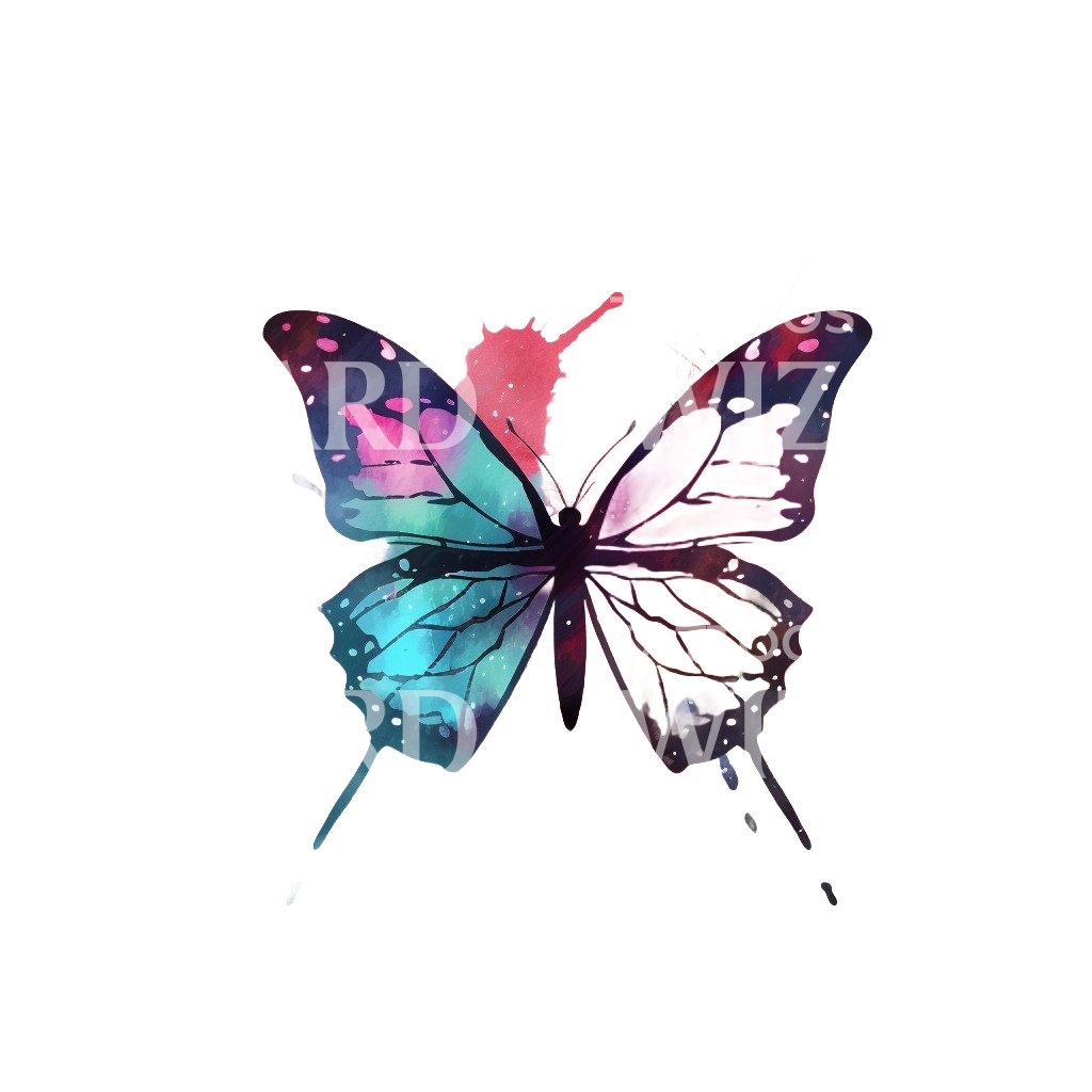 Aquarell Schmetterling Tattoo Design