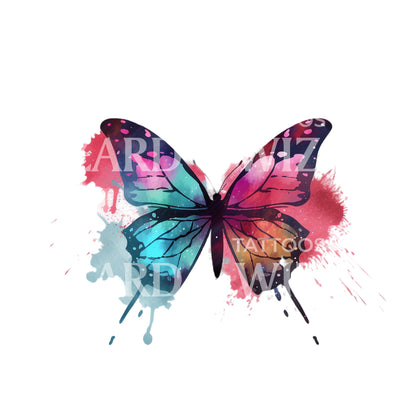Watercolor Butterfly Tattoo Design