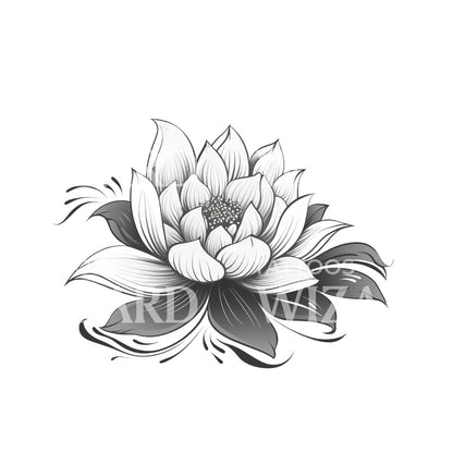 Minimalist Lotus Flower Tattoo Design