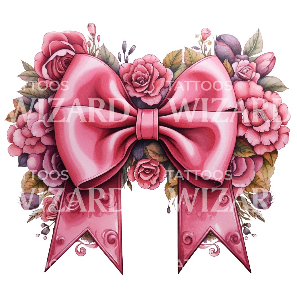 Pink Bow and Flowers New School Design