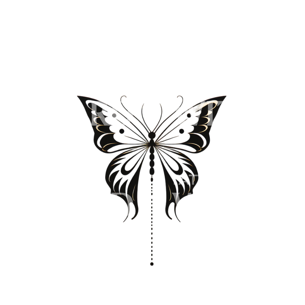 Conception de tatouage minimaliste de papillon mignon