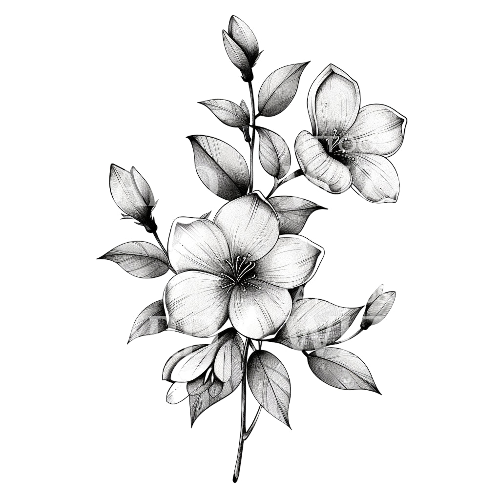 Blooming Flowers Spring Tattoo Design – Tattoos Wizard Designs