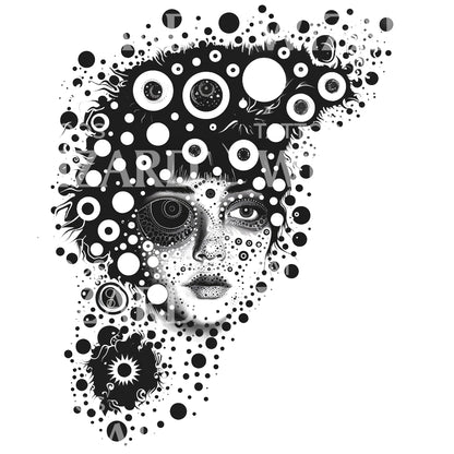Mystical and Dark Portrait Tattoo Design