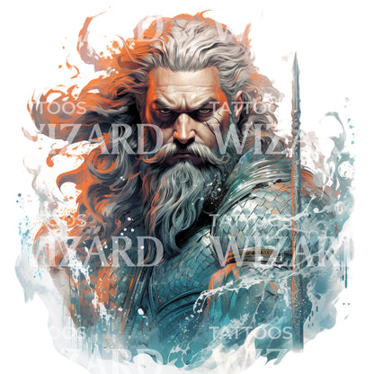 Aquaman Portrait Marvel Inspired Tattoo Design