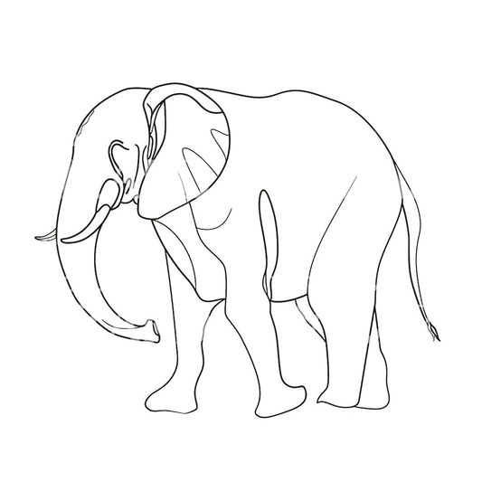 Conception de tatouage minimaliste d'éléphant à une seule ligne