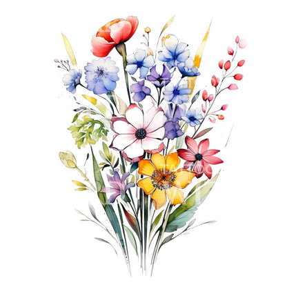 Watercolor Wildflowers Tattoo Design