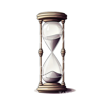 Simple Illustrative Hourglass Tattoo Design