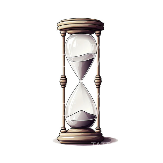 Simple Illustrative Hourglass Tattoo Design