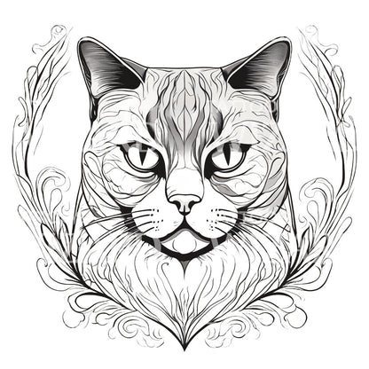 Bengal Cat Head Tattoo Design