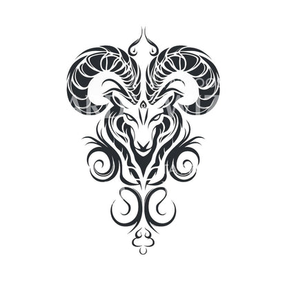 Aries Zodiac Sign Tribal Tattoo Design