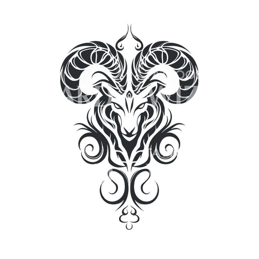 Conception de tatouage tribal du signe du zodiaque Bélier