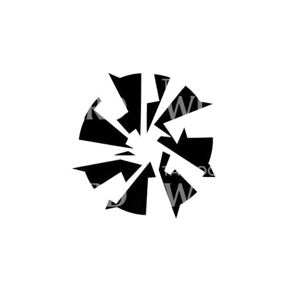 Abstract Gear Minimalist Tattoo Design
