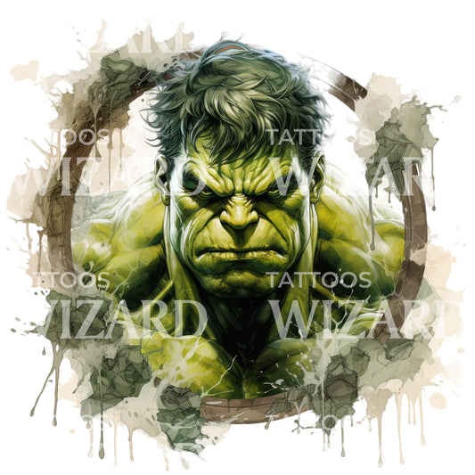 Marvel Inspired Hulk Tattoo Design