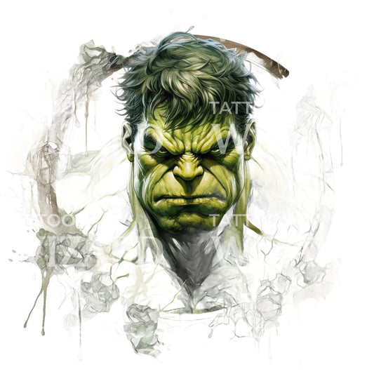 Conception de tatouage Hulk inspirée de Marvel