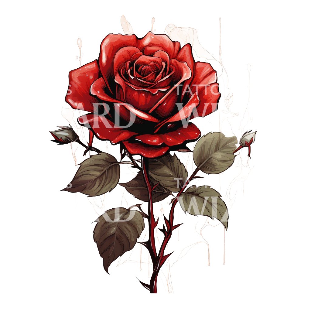 Beautiful Rose Tattoo Design