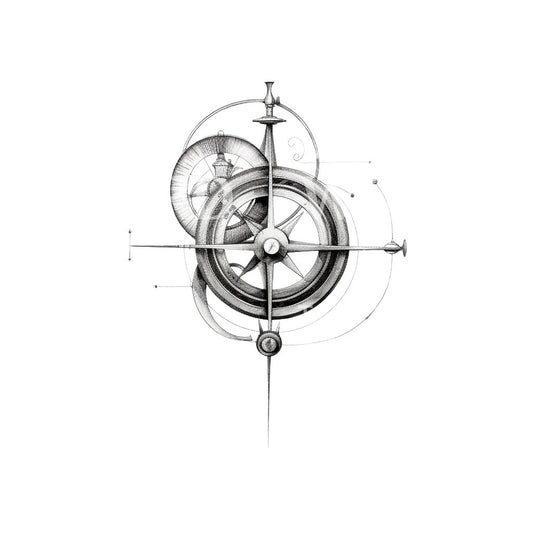 Sketch Clock Gear Tattoo Design